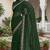 Bottle green sequin embroidered work georgette designer saree for women