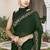 Bottle green sequin embroidered work georgette designer saree for women