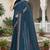 Teal blue sequin embroidered work georgette designer saree for women