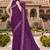 Wine sequin embroidered work georgette designer saree for women