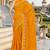 Mustard sequin embroidered work georgette designer saree for women