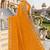 Mustard sequin embroidered work georgette designer saree for women