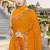 Mustard sequin embroidered work georgette designer saree for women