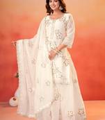 Designer sharara suit with sequence and embroidered work