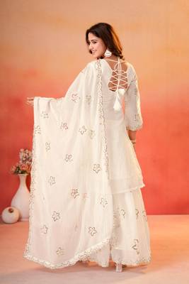 Designer sharara suit with sequence and embroidered work 4