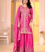 Designer sharara suit with sequence and embroidered work