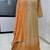 peach embroidered georgette anarkali salwar suit - free size