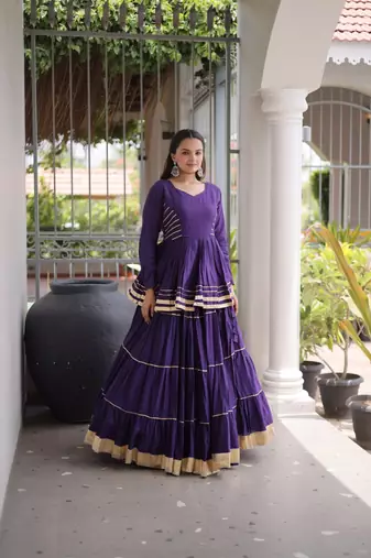 Cora Cotton Lehenga Choli Set With Gota Patti And Lace Work