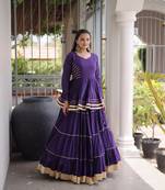 Cora Cotton Lehenga Choli Set With Gota Patti And Lace Work