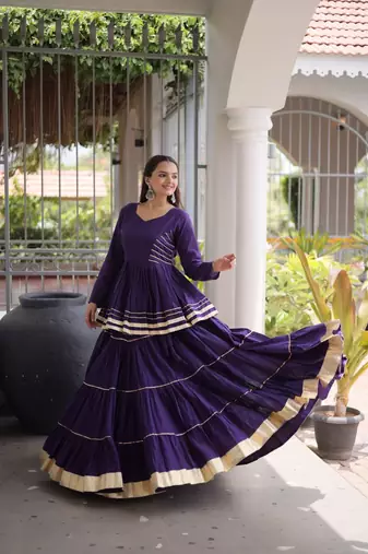 Cora Cotton Lehenga Choli Set With Gota Patti And Lace Work