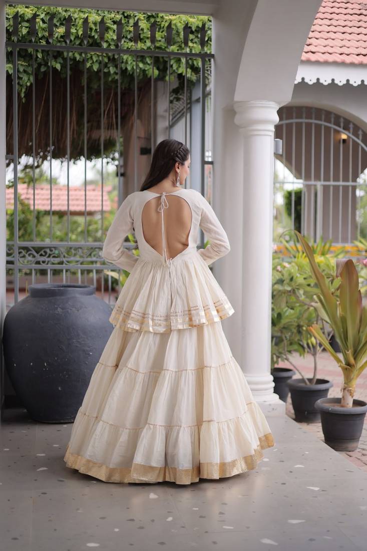 Cora Cotton Lehenga Choli Set With Gota Patti And Lace Work