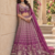 Plum Color Thread,Sequins,Motif And Sequins Work Net Lehenga Choli