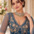 Teal Color Thread,Sequins,Motif And Sequins Work Net Lehenga Choli