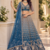 Teal Color Thread,Sequins,Motif And Sequins Work Net Lehenga Choli