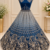 Teal Color Thread,Sequins,Motif And Sequins Work Net Lehenga Choli