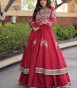 Kora Cotton Lehenga Choli Set With Zari And Mirror Lace Work