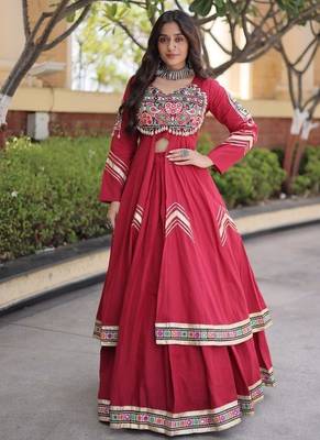 Kora Cotton Lehenga Choli Set With Zari And Mirror Lace Work 2