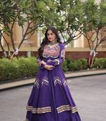 Kora Cotton Lehenga Choli Set With Zari And Mirror Lace Work
