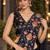black floral embroidered patch nc satin ready to wear party wear saree with stitched blouse
