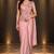 dusty pink floral embroidered patch nc satin ready to wear party wear saree with stitched blouse