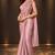dusty pink floral embroidered patch nc satin ready to wear party wear saree with stitched blouse
