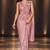 dusty pink floral embroidered patch nc satin ready to wear party wear saree with stitched blouse