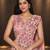 dusty pink floral embroidered patch nc satin ready to wear party wear saree with stitched blouse
