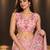 dusty pink floral embroidered patch nc satin ready to wear party wear saree with stitched blouse