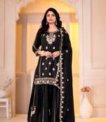 Designer sharara suit with sequence and embroidered work