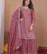 Designer sharara suit with sequence and embroidered work