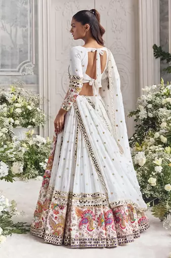 White Navratri Lehenga Choli With Dupatta