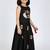 Black south indian embrodairy pattu pavadai silk blend readymade lehenga choli dress for kids