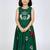 Green south indian embrodairy pattu pavadai silk blend readymade lehenga choli dress for kids