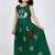 Green south indian embrodairy pattu pavadai silk blend readymade lehenga choli dress for kids