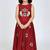 Maroon south indian embrodairy pattu pavadai silk blend readymade lehenga choli dress for kids