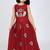 Maroon south indian embrodairy pattu pavadai silk blend readymade lehenga choli dress for kids