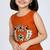 Orange south indian embrodairy pattu pavadai silk blend readymade lehenga choli dress for kids