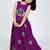 Purple south indian embrodairy pattu pavadai silk blend readymade lehenga choli dress for kids