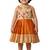 Orange south indian traditional pattu pavadai jacquard frock dress for baby girls