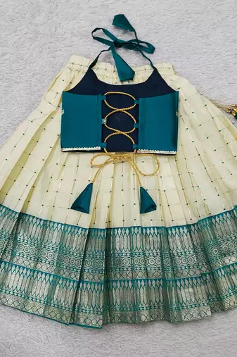 Rama indian readymade traditional pattu pavadai tapeta silk lehenga choli dress for kids