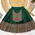 Green south indian traditional pattu pavadai silk blend readymade lehenga choli dress for girl's