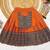 Orange south indian traditional pattu pavadai silk blend readymade lehenga choli dress for girl's
