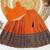 Orange south indian traditional pattu pavadai silk blend readymade lehenga choli dress for girl's