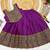 Purple south indian traditional pattu pavadai silk blend readymade lehenga choli dress for girl's
