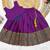 Purple south indian traditional pattu pavadai silk blend readymade lehenga choli dress for girl's