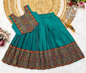 Rama south indian traditional pattu pavadai silk blend readymade lehenga choli dress for girl's 1