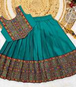 Rama south indian traditional pattu pavadai silk blend readymade lehenga choli dress for girl's