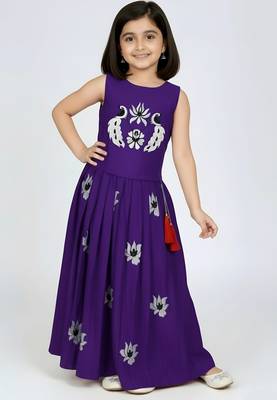 Jambali south indian embrodairy pattu pavadai silk blend readymade lehenga choli dress for kids 3