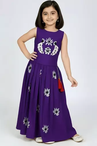 Jambali south indian embrodairy pattu pavadai silk blend readymade lehenga choli dress for kids