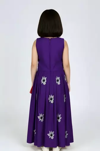 Jambali south indian embrodairy pattu pavadai silk blend readymade lehenga choli dress for kids